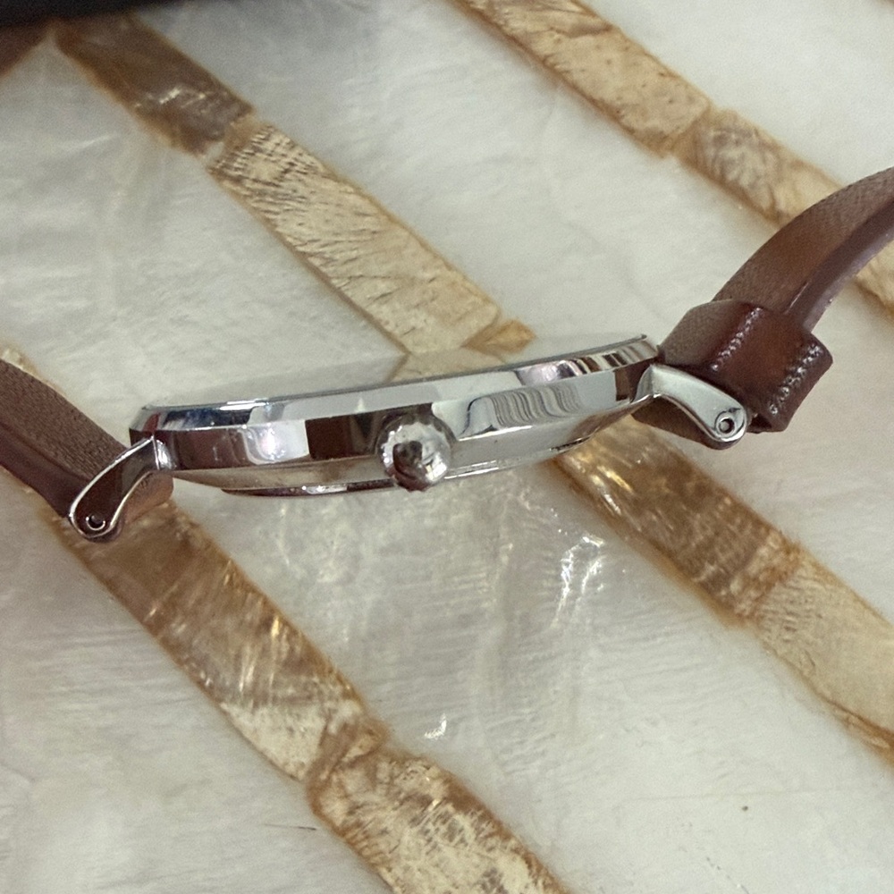 Coach Silver Dial with Brown Leather Strap womens Watch - Picture 6 of 6